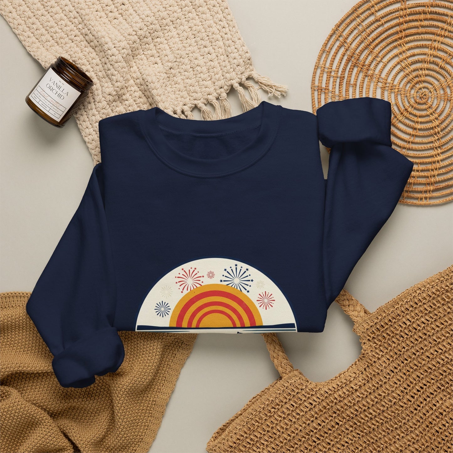 Stars, Stripes, & Lake Nights Unisex Heavy Blend™ Crewneck Sweatshirt