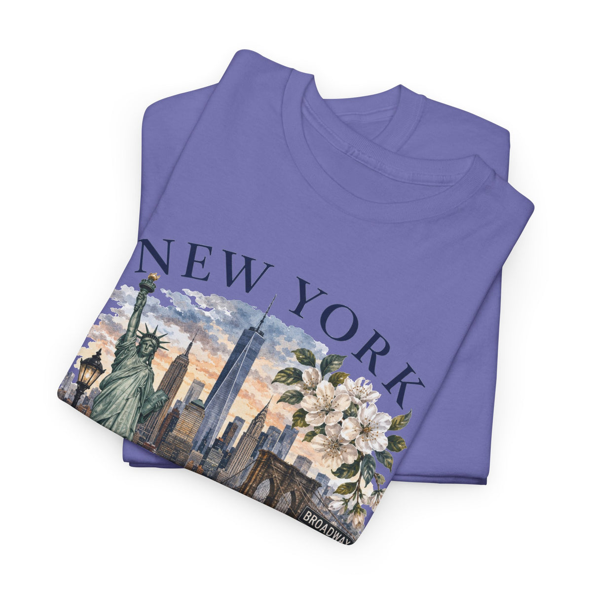 New York City Vintage Travel Tee — NYC Skyline, Yellow Cab & Landmark Collage