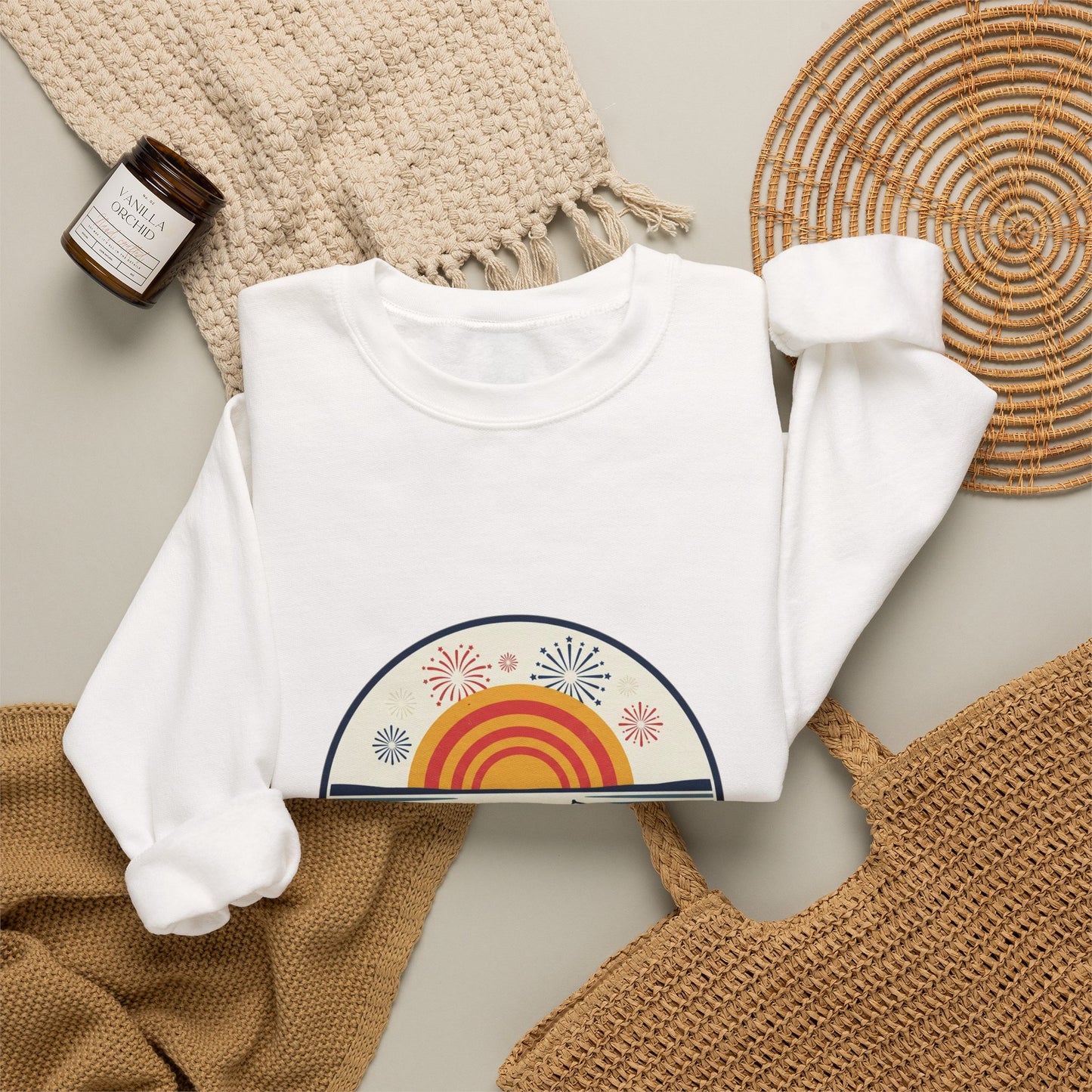 Stars, Stripes, & Lake Nights Unisex Heavy Blend™ Crewneck Sweatshirt