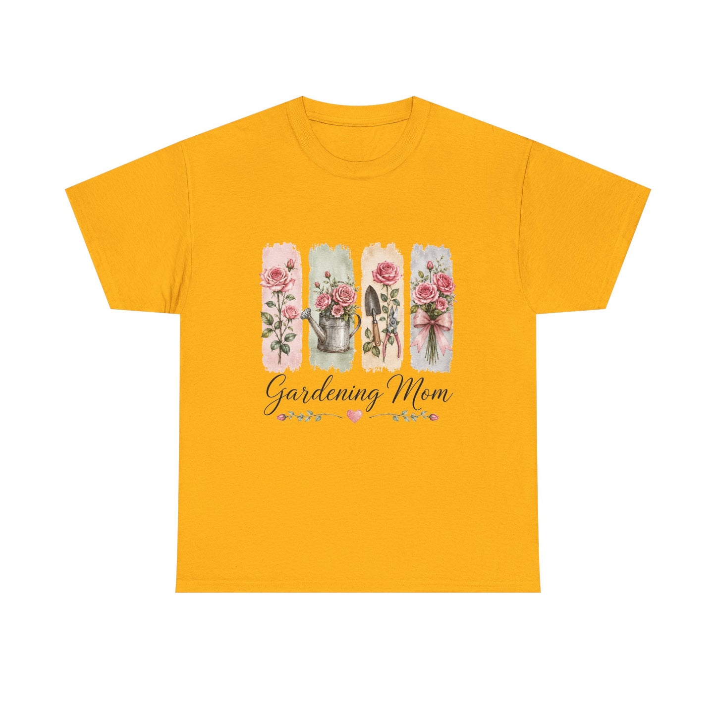 Gardening Mom T-Shirt – Floral Watercolor Garden Tools Tee