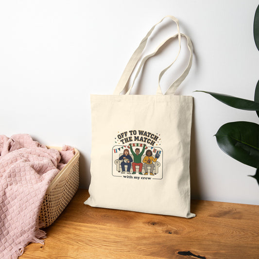 Off to Watch the Match Tote Bag | soccer watch party, country colors