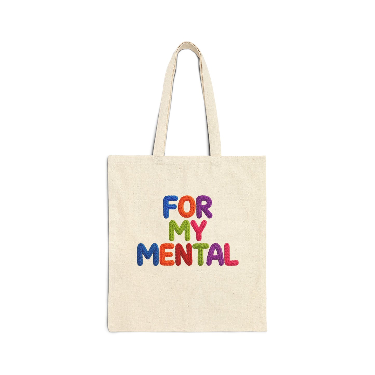 For My Mental Bag Cotton Canvas Tote — Mental Health Awareness Tote Bag