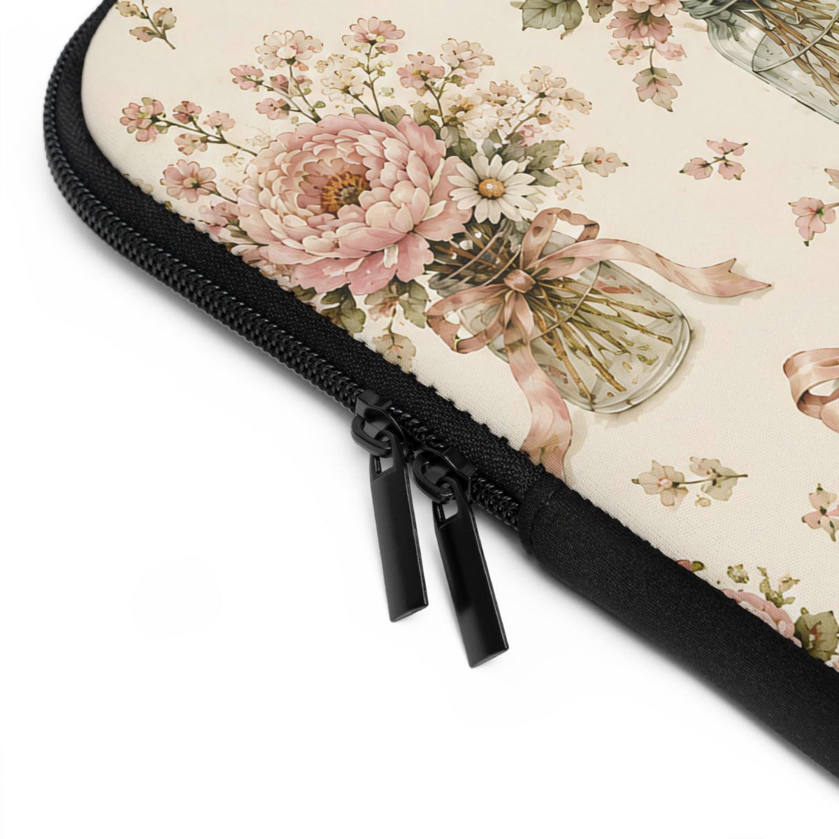 Tea & Pages Floral Bookish Laptop Sleeve — Tea Cup, Books & Blossoms Protective Case