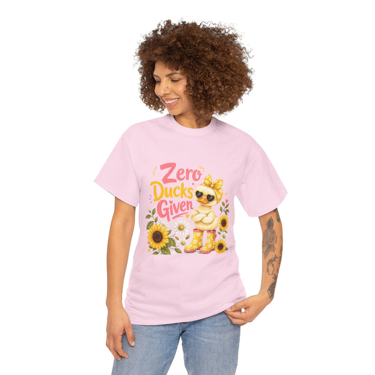 Zero Ducks Given T-Shirt | Cute Duck, Sunflowers, Funny Phrase