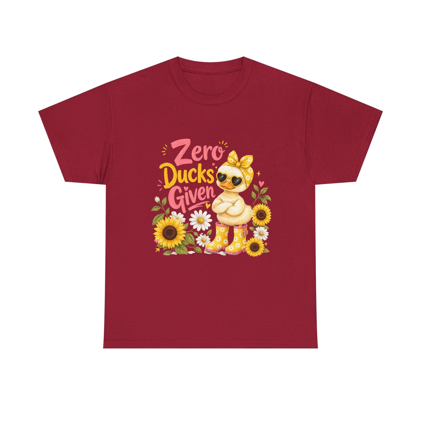 Zero Ducks Given T-Shirt | Cute Duck, Sunflowers, Funny Phrase
