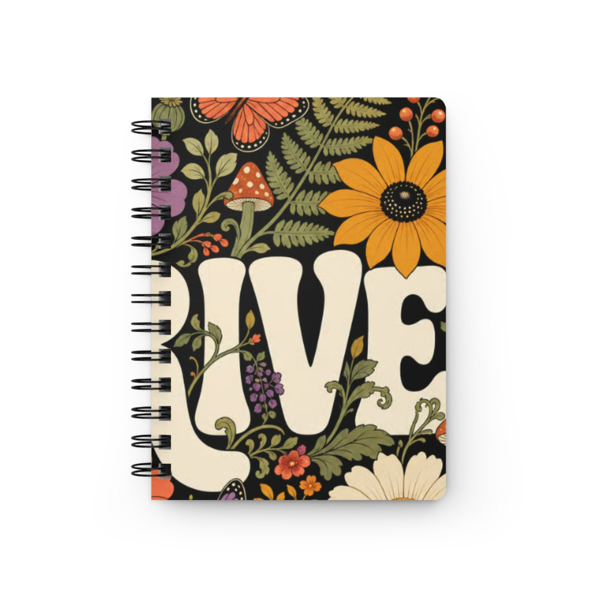 THRIVE Book Club Floral Tea & Books Spiral Journal — Vintage Botanical Notebook for Writing, Notes & Gifts