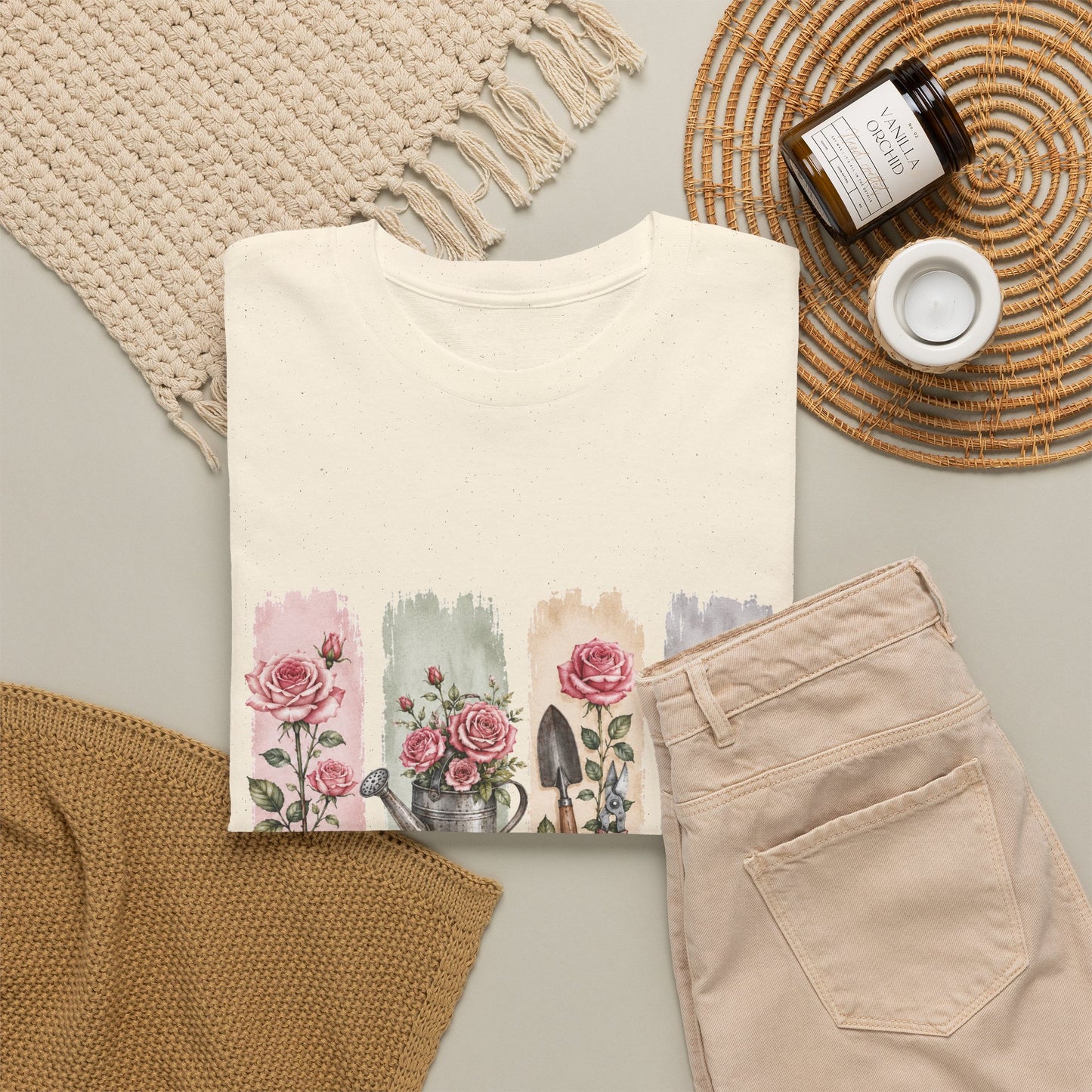 Gardening Mom T-Shirt – Floral Watercolor Garden Tools Tee