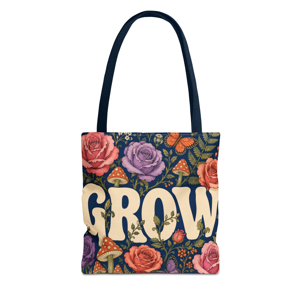 GROW Book Club Floral Books Tote Bag — Vintage Garden Print AOP