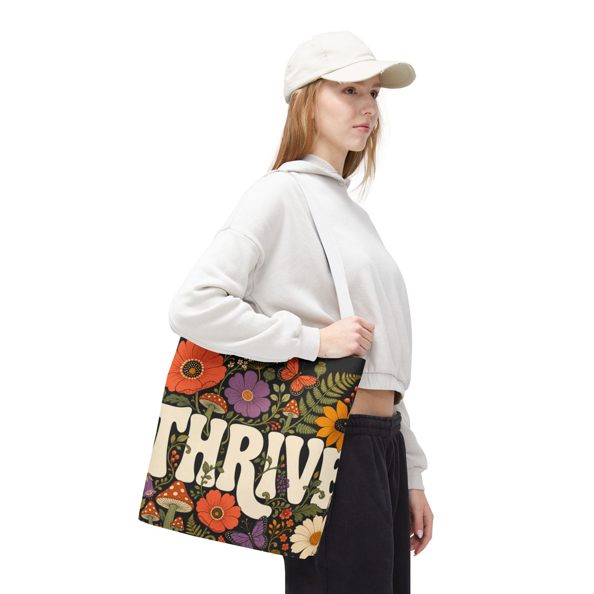 THRIVE Book Club Floral Books Tote Bag — Vintage Garden Print AOP