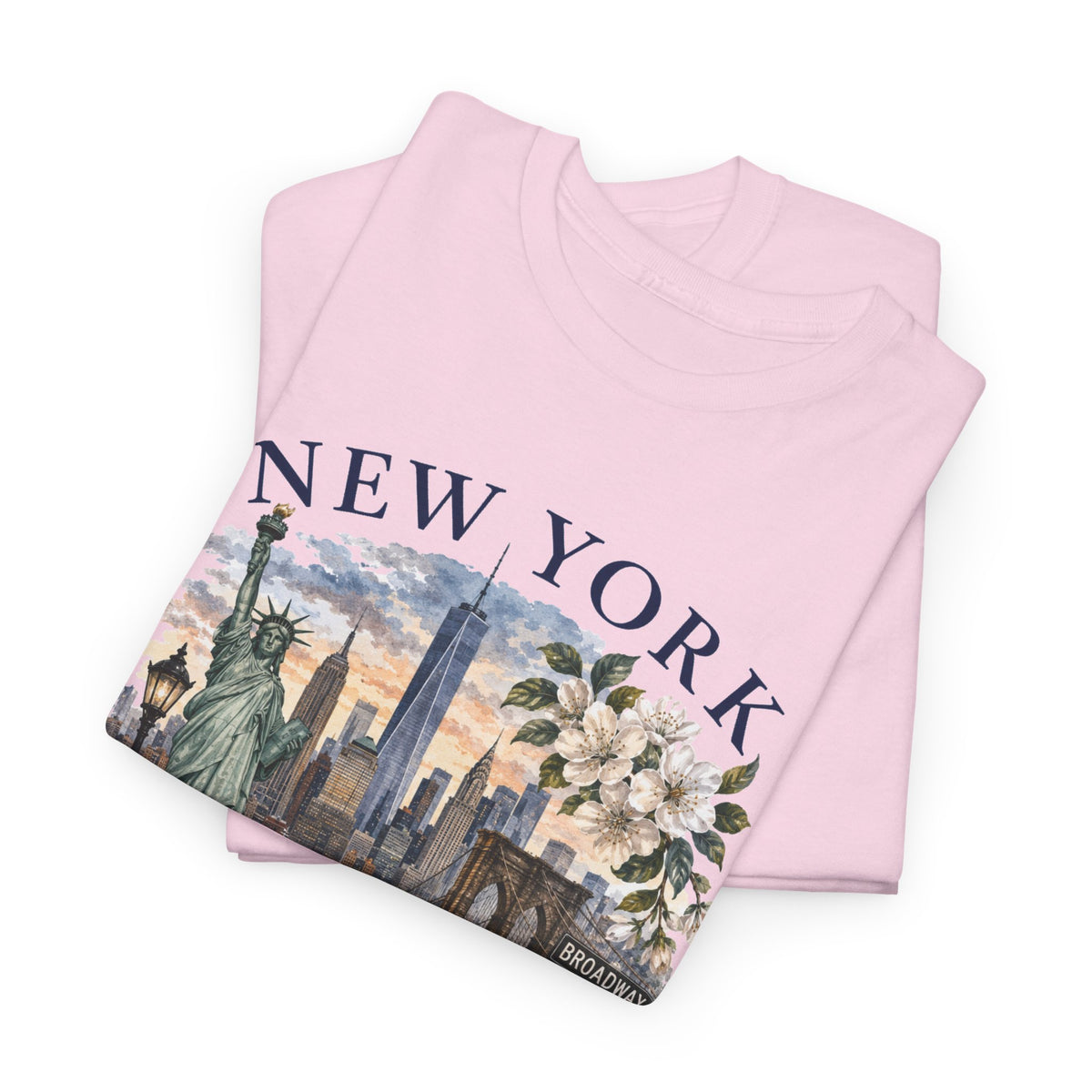 New York City Vintage Travel Tee — NYC Skyline, Yellow Cab & Landmark Collage