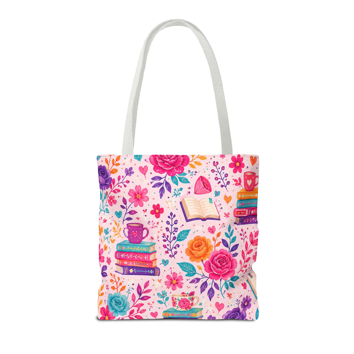 Enchanted Book Floral Books Tote Bag — Vintage Garden Print AOP