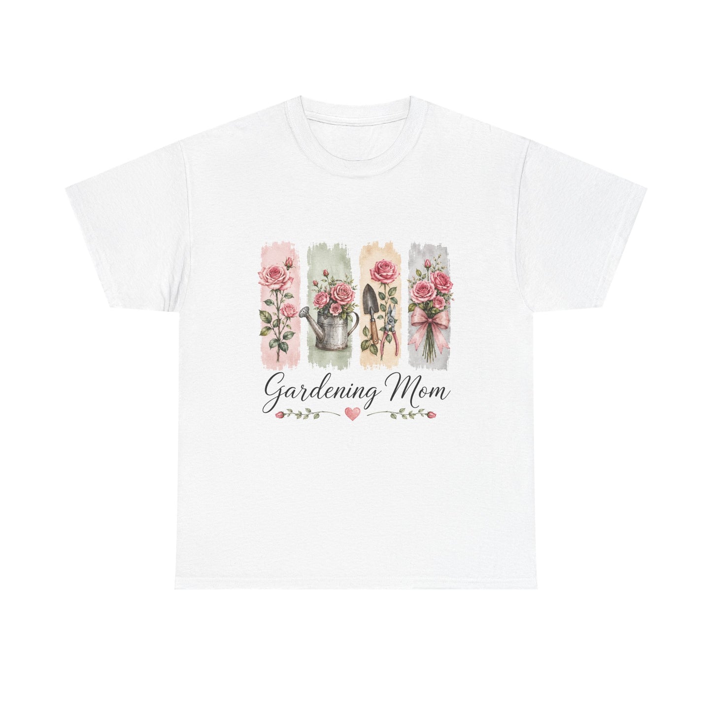 Gardening Mom T-Shirt – Floral Watercolor Garden Tools Tee
