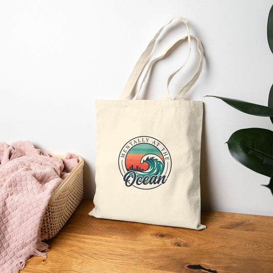 Mentally at the Ocean Tote | coastal aesthetic, sea breeze, pastel blue