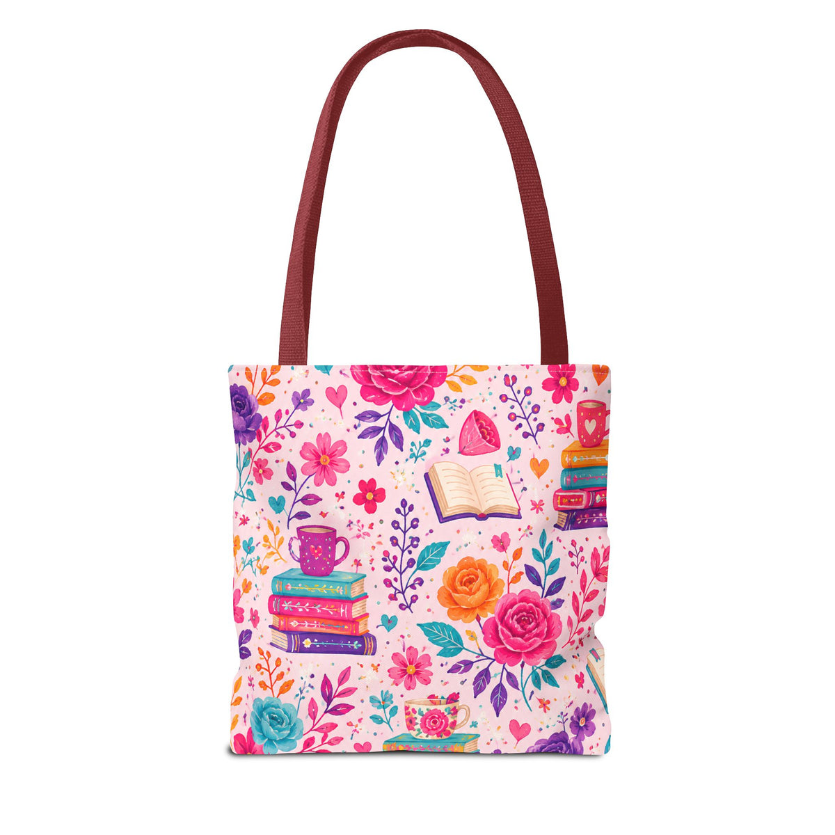 Enchanted Book Floral Books Tote Bag — Vintage Garden Print AOP