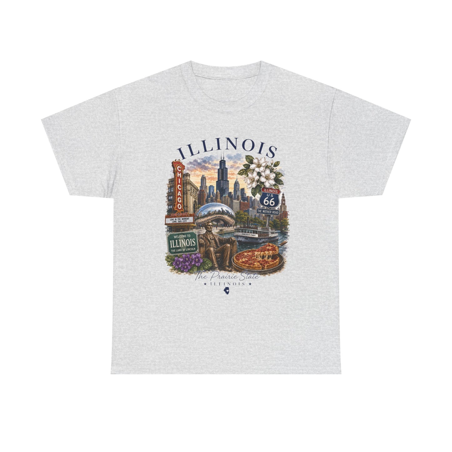Illinois Travel T‑Shirt – Vintage Chicago Souvenir Tee