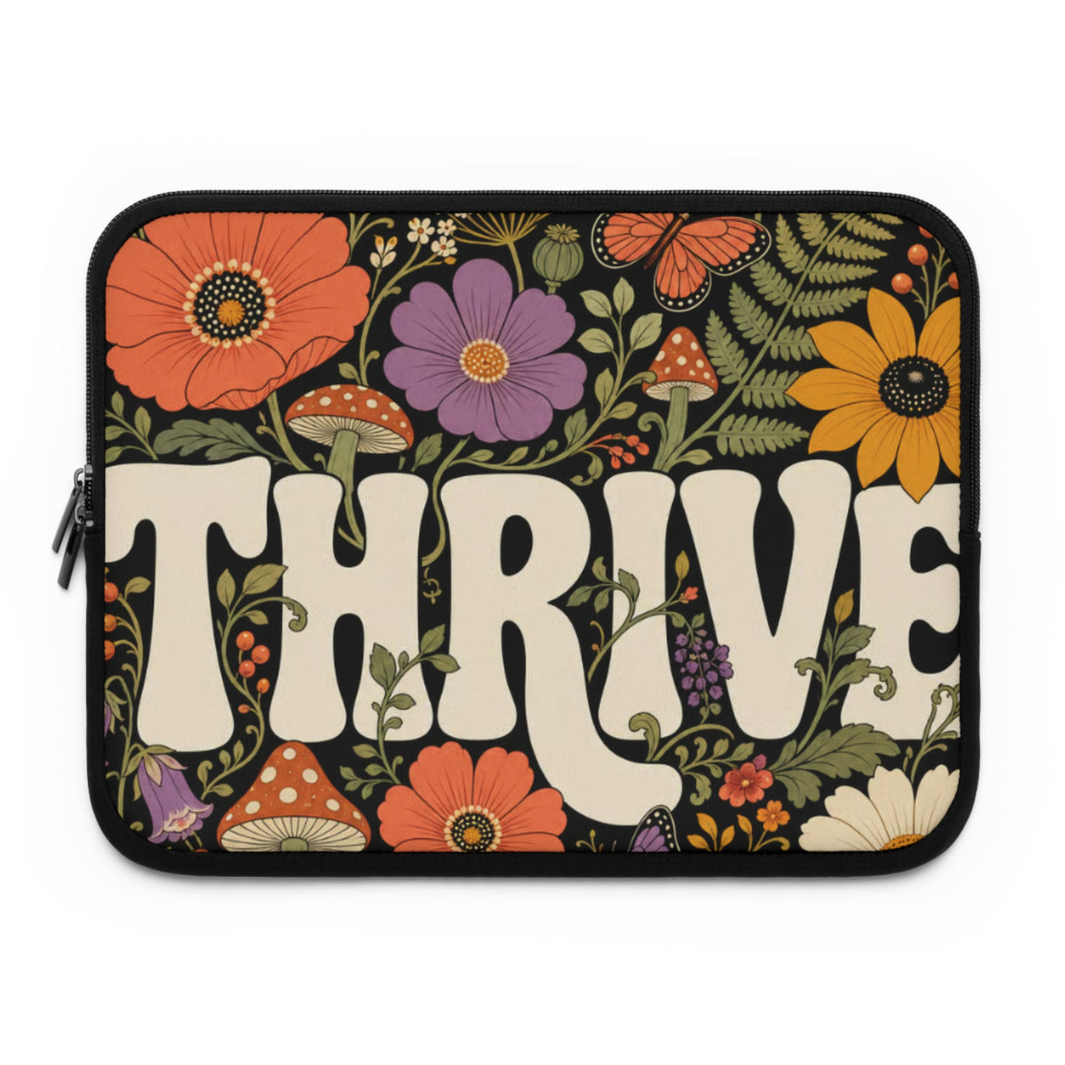THRIVE Book Club Floral Bookish Laptop Sleeve — Books & Blossoms Protective Case