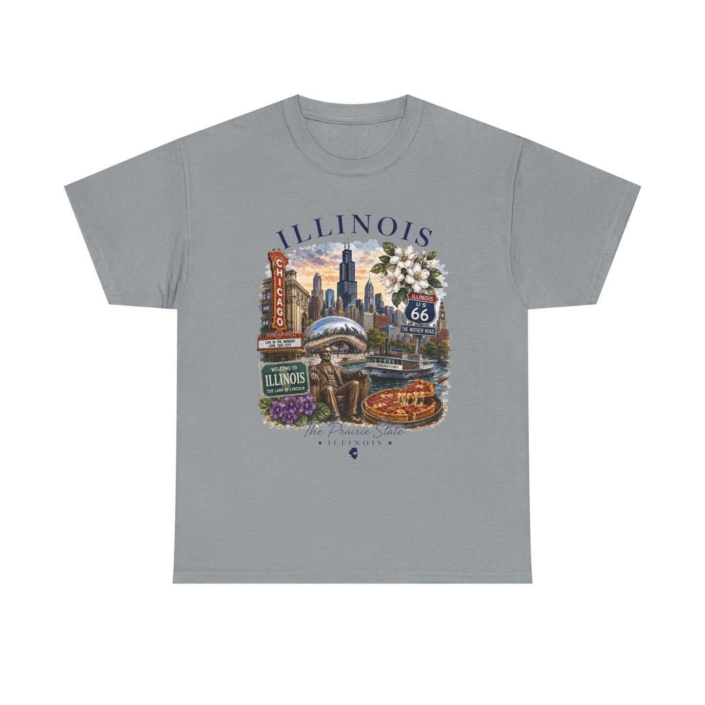 Illinois Travel T‑Shirt – Vintage Chicago Souvenir Tee