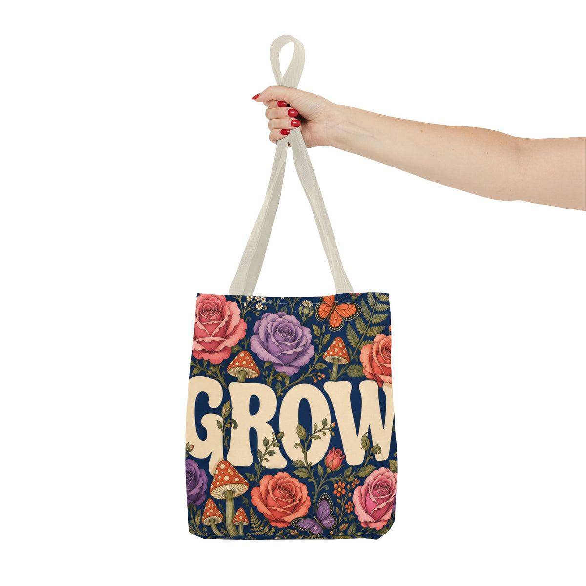 GROW Book Club Floral Books Tote Bag — Vintage Garden Print AOP