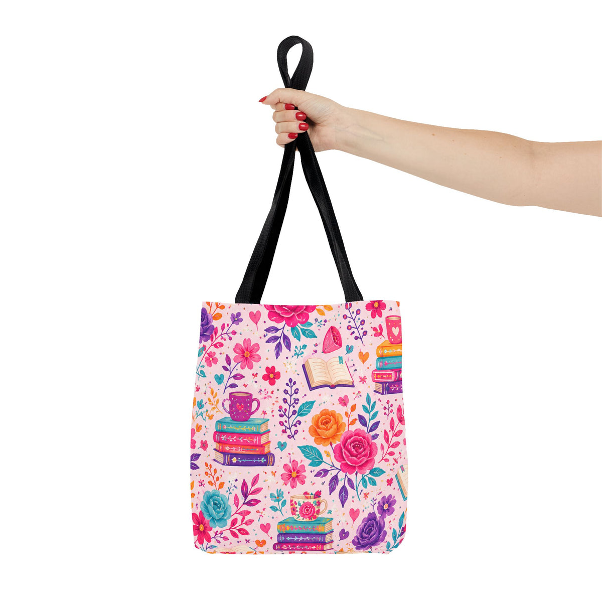 Enchanted Book Floral Books Tote Bag — Vintage Garden Print AOP