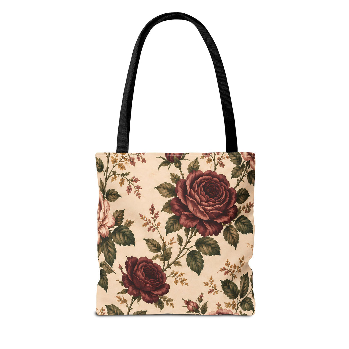 Southern Rose Floral Books Tote Bag — Vintage Garden Print AOP