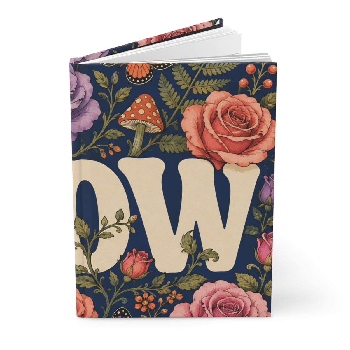GROW Book Club Floral Tea & Books Hardcover Journal — Vintage Botanical Notebook