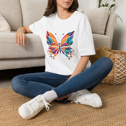 Colorful Butterfly T-Shirt — Vibrant Rainbow Wing Graphic Tee