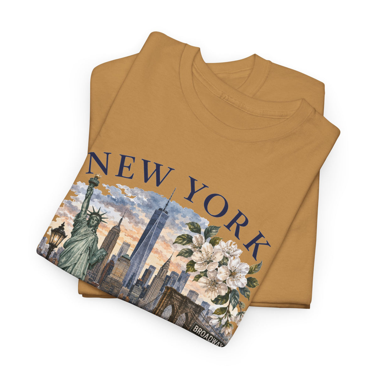 New York City Vintage Travel Tee — NYC Skyline, Yellow Cab & Landmark Collage