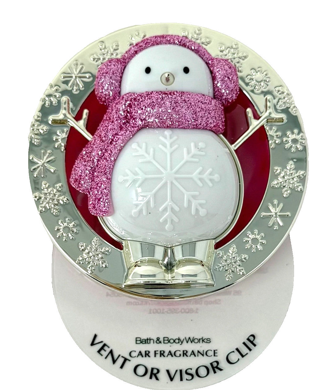 Bath & Body Works Pink Gold Snowman Scentportable Visor Clip - view 1