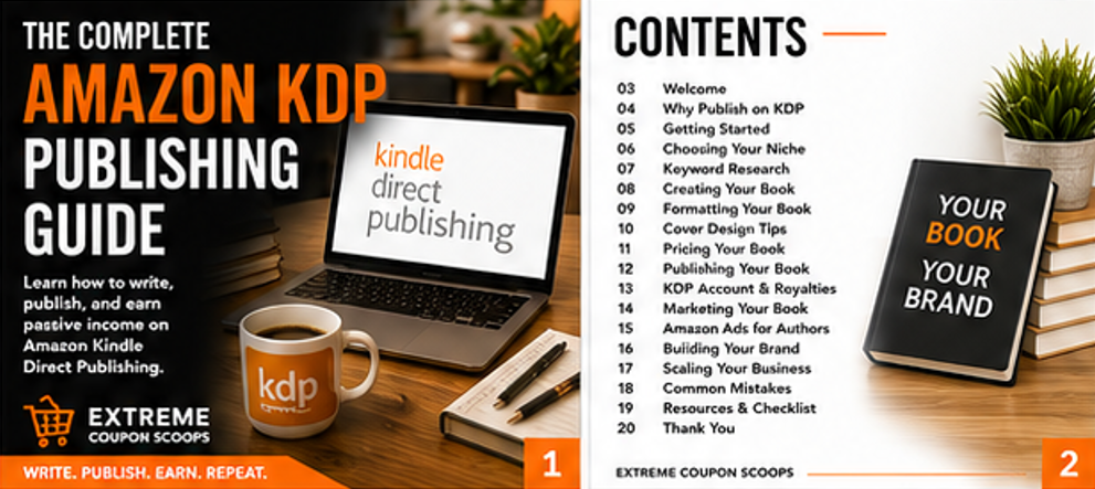 Extreme Coupon Scoops – The Complete Amazon KDP Publishing Guide (Digital Download)