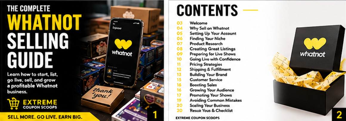 Extreme Coupon Scoops – The Complete Whatnot Selling Guide (Digital Download)