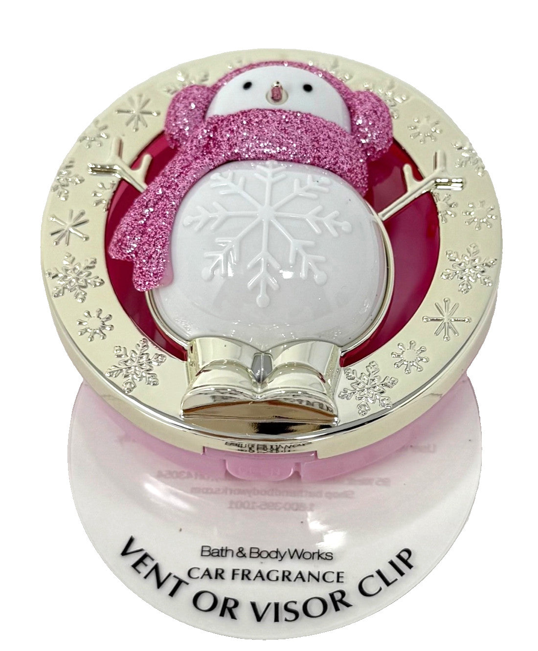 Bath & Body Works Pink Gold Snowman Visor Clip - view 2