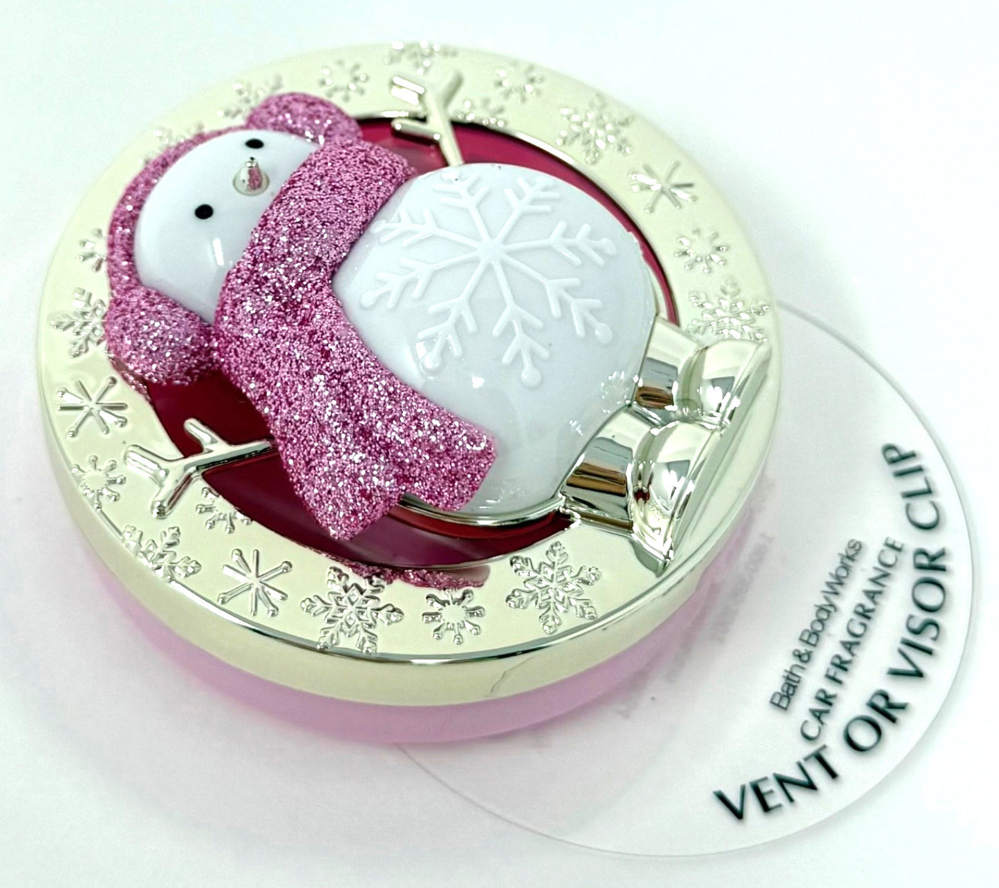 Bath & Body Works Pink Gold Snowman Visor Clip - view 4